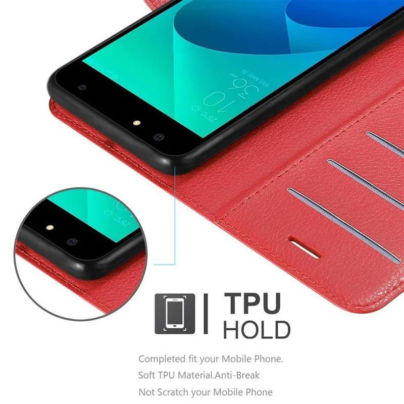 Cadorabo Hülle kompatibel mit Asus ZenFone 4 Selfie PRO Schutzhülle mit Magnetverschluss, Standfunktion und Kartenfach