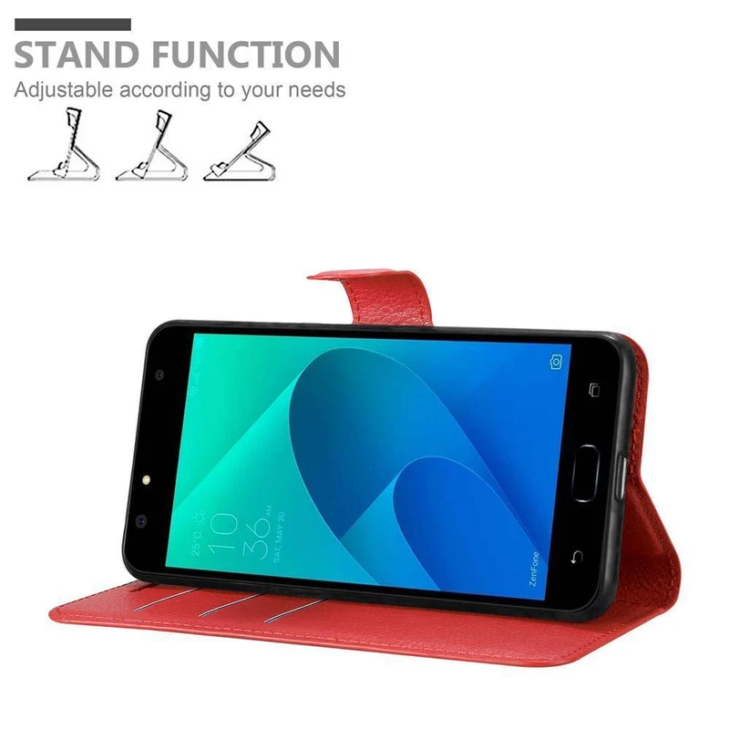 Cadorabo Hülle kompatibel mit Asus ZenFone 4 Selfie PRO Schutzhülle mit Magnetverschluss, Standfunktion und Kartenfach