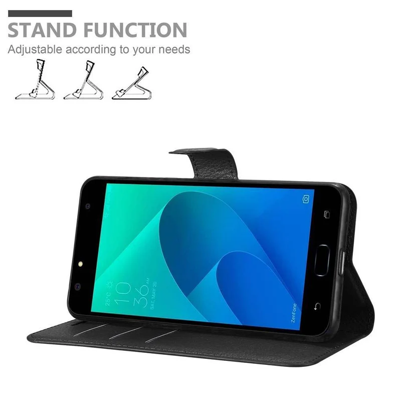 Cadorabo Hülle kompatibel mit Asus ZenFone 4 Selfie PRO Schutzhülle mit Magnetverschluss, Standfunktion und Kartenfach