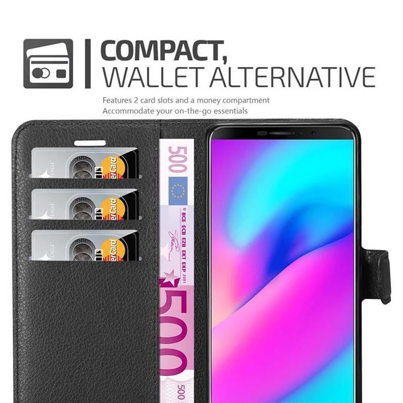 Cadorabo Hülle kompatibel mit Cubot J3 Schutzhülle mit Magnetverschluss, Standfunktion und Kartenfach