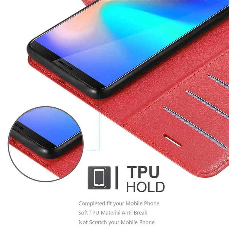 Cadorabo Hülle kompatibel mit Cubot J3 PRO Schutzhülle mit Magnetverschluss, Standfunktion und Kartenfach