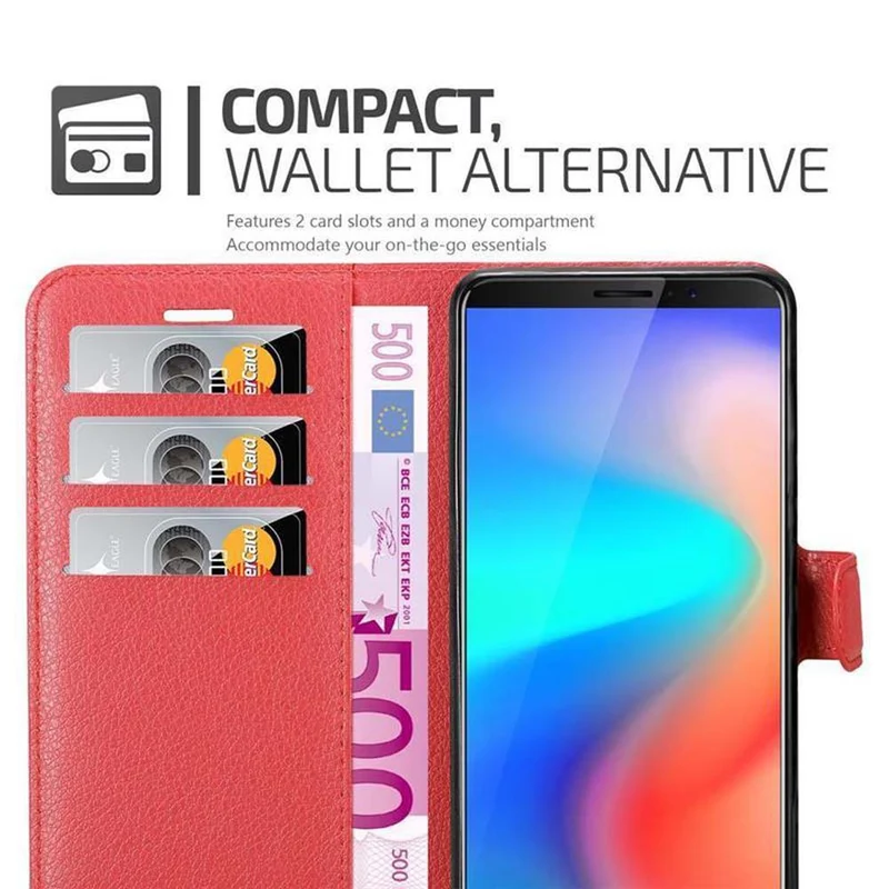 Cadorabo Hülle kompatibel mit Cubot J3 PRO Schutzhülle mit Magnetverschluss, Standfunktion und Kartenfach
