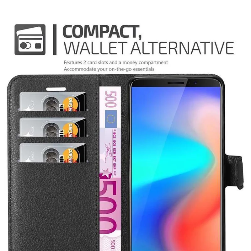 Cadorabo Hülle kompatibel mit Cubot J3 PRO Schutzhülle mit Magnetverschluss, Standfunktion und Kartenfach