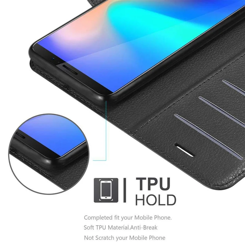 Cadorabo Hülle kompatibel mit Cubot J3 PRO Schutzhülle mit Magnetverschluss, Standfunktion und Kartenfach