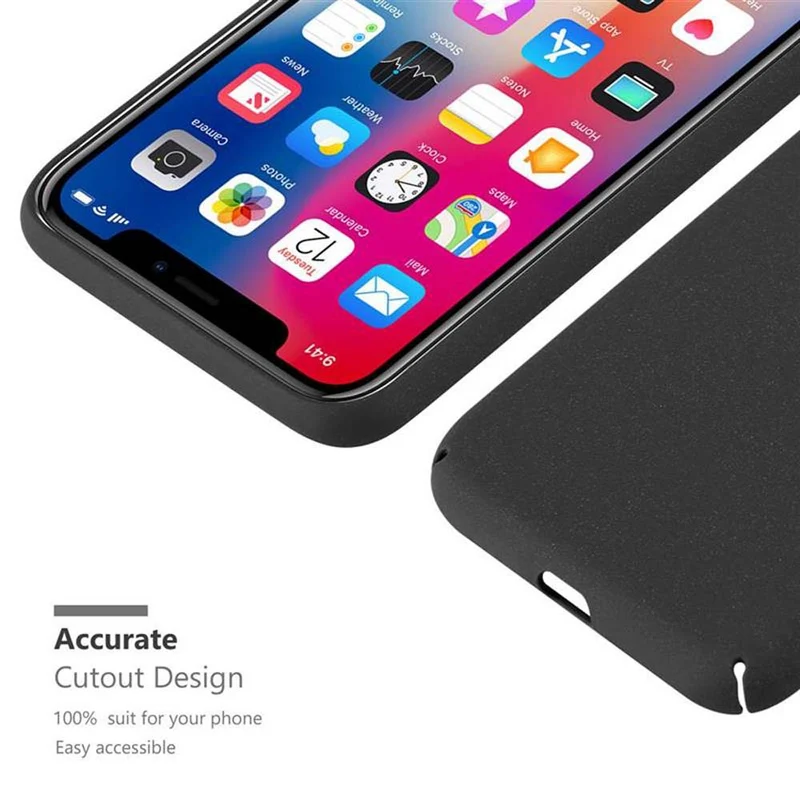 Cadorabo Hülle kompatibel mit Apple iPhone X / XS Hard Case Schutzhülle in Frosted Optik gegen Kratzer und Stöße