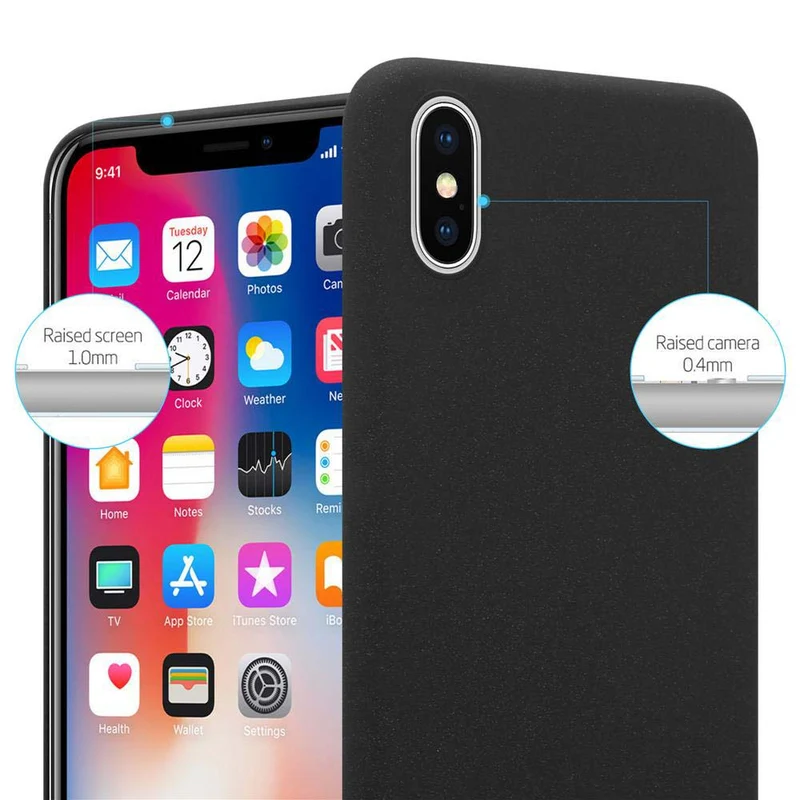 Cadorabo Hülle kompatibel mit Apple iPhone X / XS Hard Case Schutzhülle in Frosted Optik gegen Kratzer und Stöße