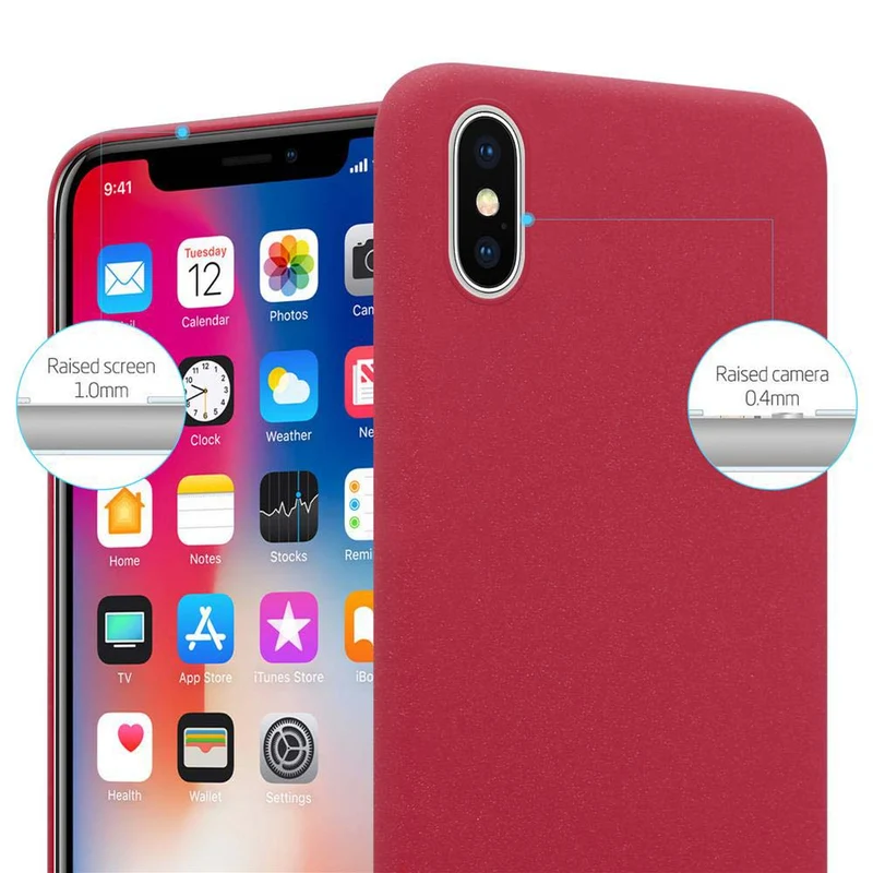 Cadorabo Hülle kompatibel mit Apple iPhone X / XS Hard Case Schutzhülle in Frosted Optik gegen Kratzer und Stöße