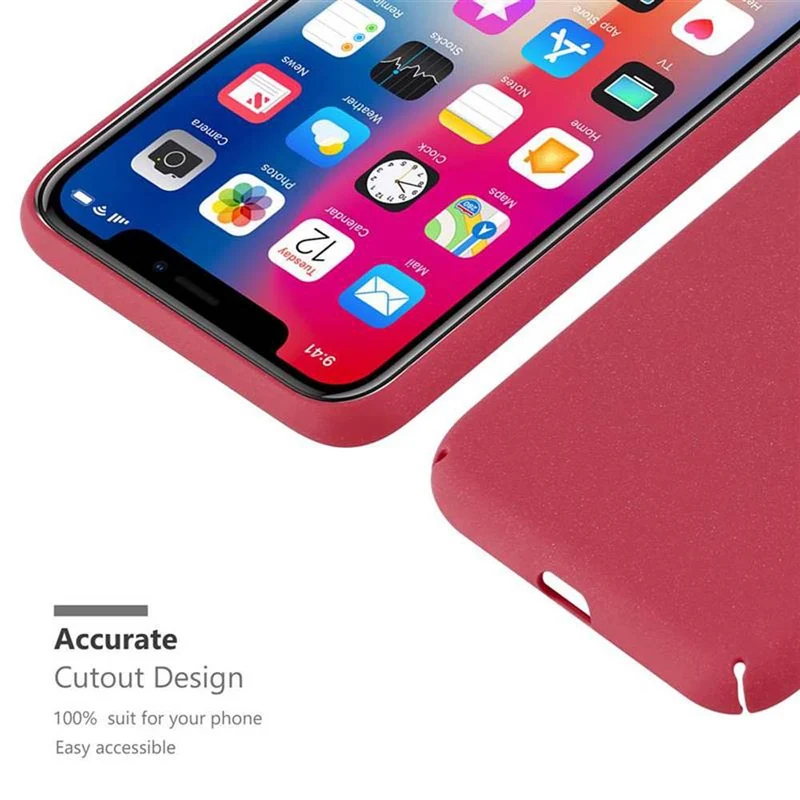 Cadorabo Hülle kompatibel mit Apple iPhone X / XS Hard Case Schutzhülle in Frosted Optik gegen Kratzer und Stöße