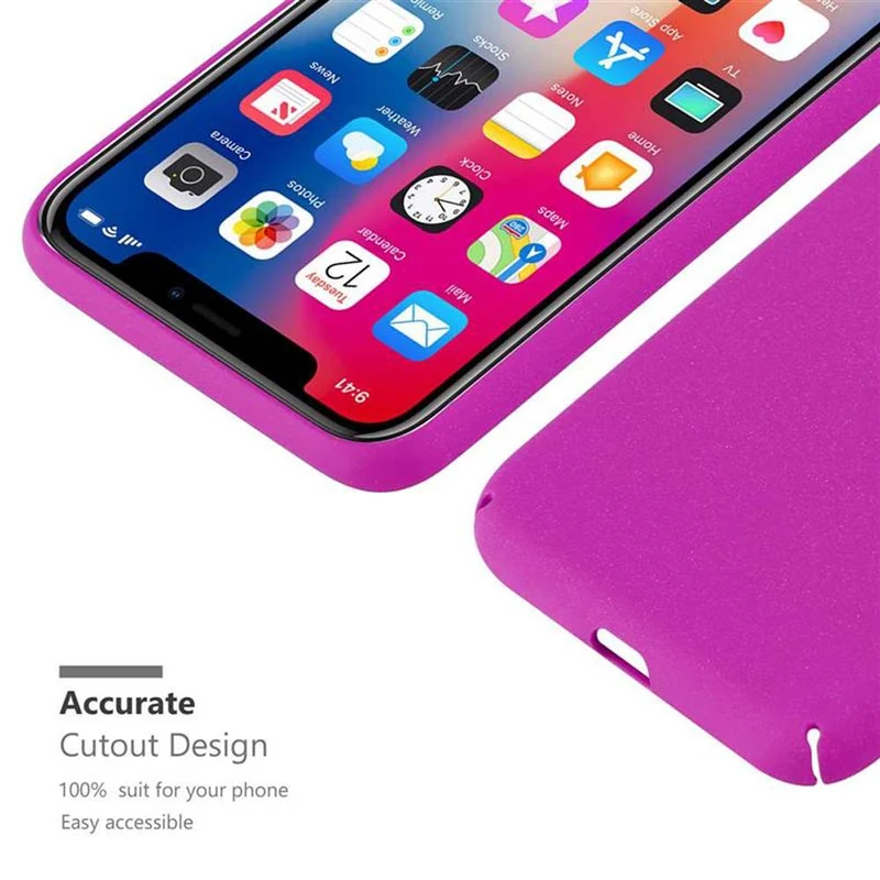 Cadorabo Hülle kompatibel mit Apple iPhone X / XS Hard Case Schutzhülle in Frosted Optik gegen Kratzer und Stöße