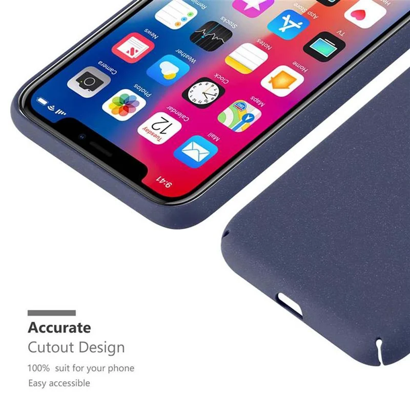 Cadorabo Hülle kompatibel mit Apple iPhone X / XS Hard Case Schutzhülle in Frosted Optik gegen Kratzer und Stöße