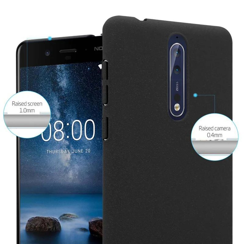 Cadorabo Hülle kompatibel mit Nokia 8 2017 Hard Case Schutzhülle in Frosted Optik gegen Kratzer und Stöße
