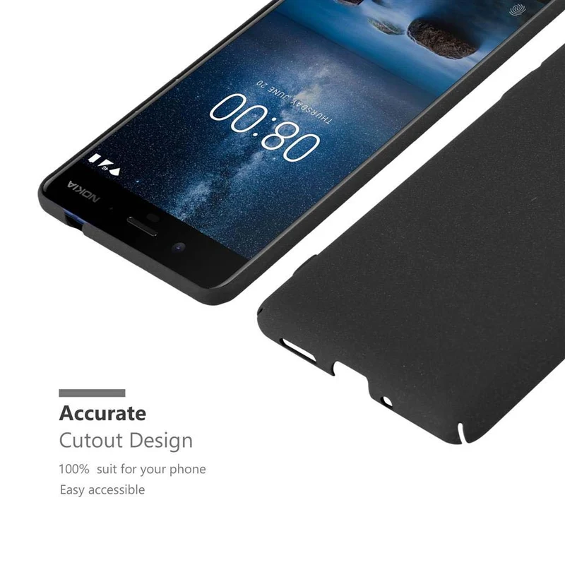 Cadorabo Hülle kompatibel mit Nokia 8 2017 Hard Case Schutzhülle in Frosted Optik gegen Kratzer und Stöße