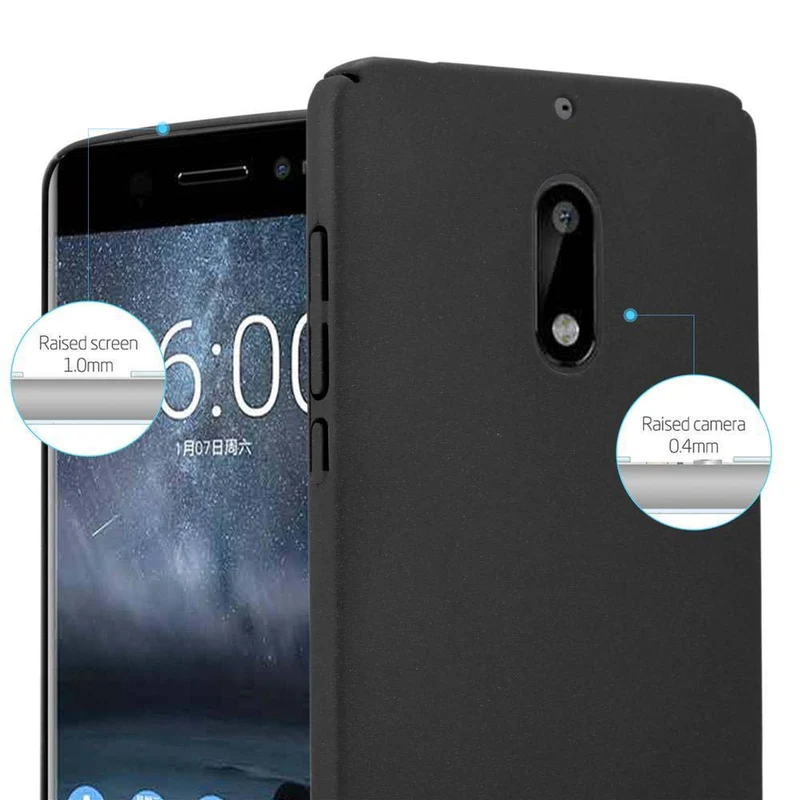 Cadorabo Hülle kompatibel mit Nokia 6 2017 Hard Case Schutzhülle in Frosted Optik gegen Kratzer und Stöße