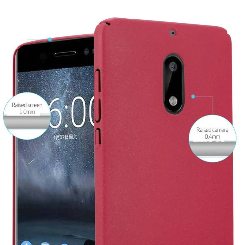 Cadorabo Hülle kompatibel mit Nokia 6 2017 Hard Case Schutzhülle in Frosted Optik gegen Kratzer und Stöße