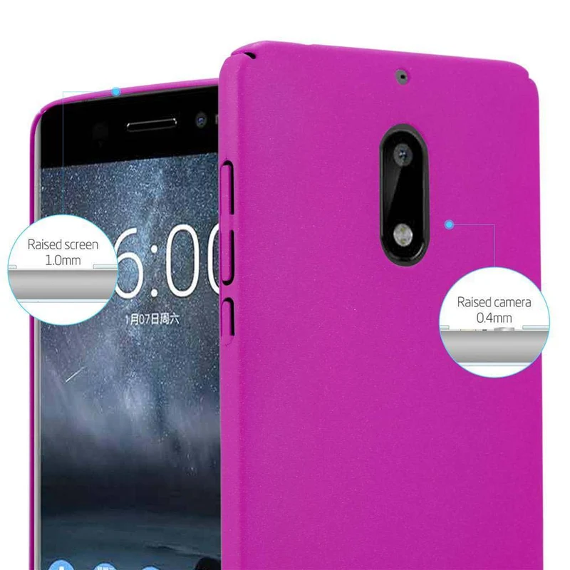 Cadorabo Hülle kompatibel mit Nokia 6 2017 Hard Case Schutzhülle in Frosted Optik gegen Kratzer und Stöße