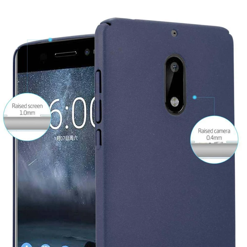 Cadorabo Hülle kompatibel mit Nokia 6 2017 Hard Case Schutzhülle in Frosted Optik gegen Kratzer und Stöße