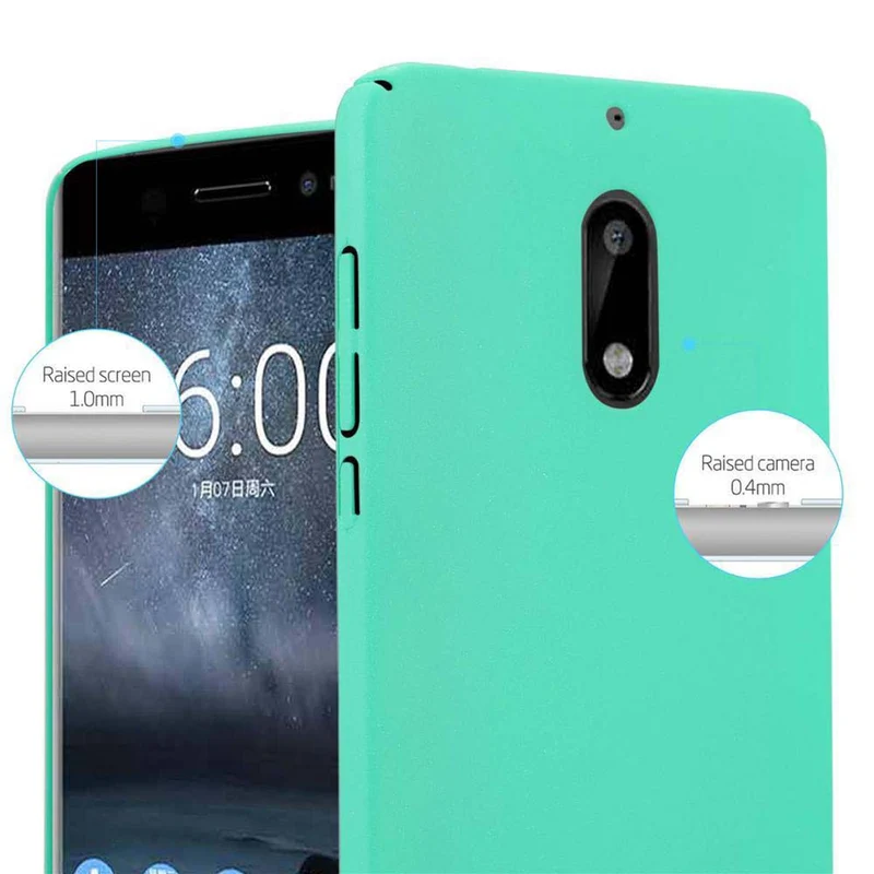 Cadorabo Hülle kompatibel mit Nokia 6 2017 Hard Case Schutzhülle in Frosted Optik gegen Kratzer und Stöße