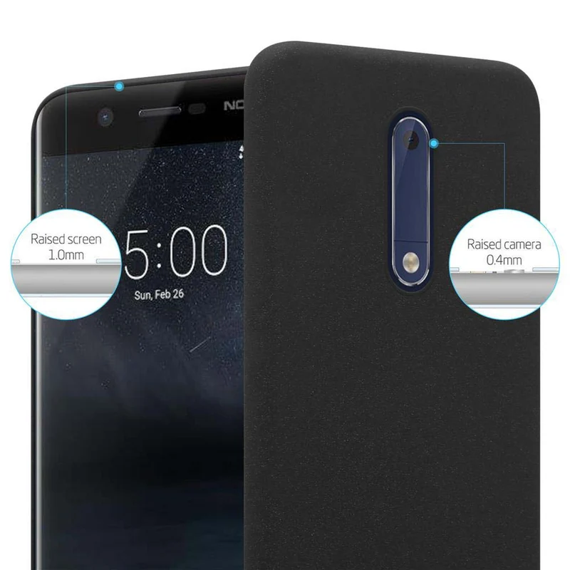 Cadorabo Hülle kompatibel mit Nokia 5 2017 Hard Case Schutzhülle in Frosted Optik gegen Kratzer und Stöße