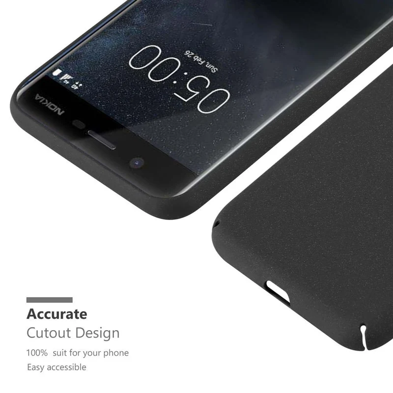 Cadorabo Hülle kompatibel mit Nokia 5 2017 Hard Case Schutzhülle in Frosted Optik gegen Kratzer und Stöße