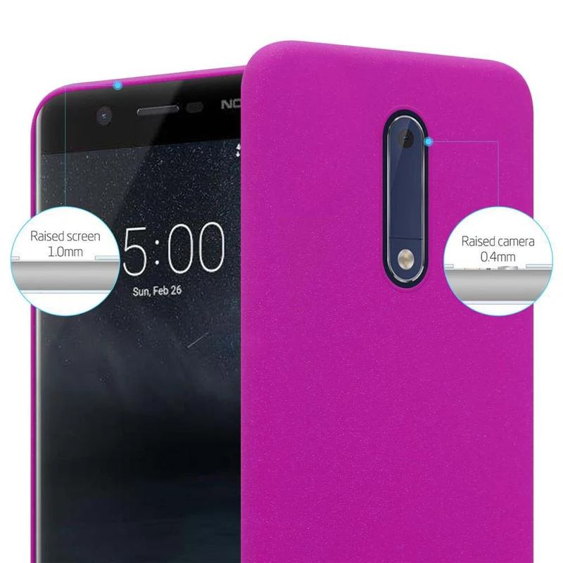 Cadorabo Hülle kompatibel mit Nokia 5 2017 Hard Case Schutzhülle in Frosted Optik gegen Kratzer und Stöße