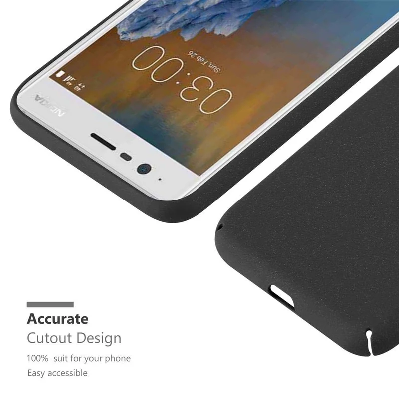 Cadorabo Hülle kompatibel mit Nokia 3 2017 Hard Case Schutzhülle in Frosted Optik gegen Kratzer und Stöße