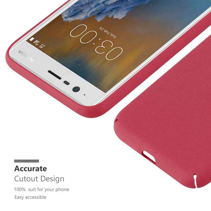 Cadorabo Hülle kompatibel mit Nokia 3 2017 Hard Case Schutzhülle in Frosted Optik gegen Kratzer und Stöße