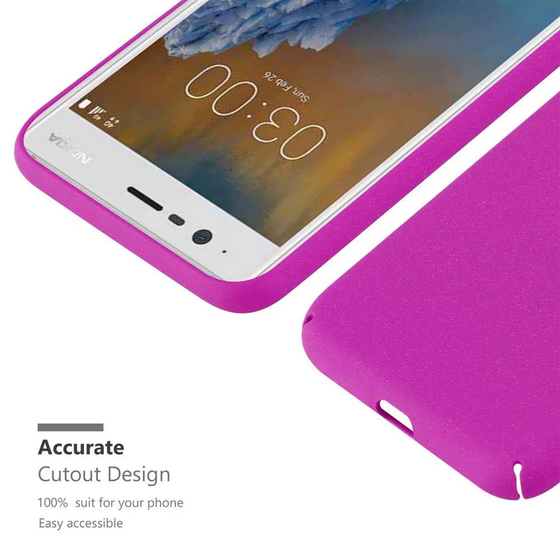 Cadorabo Hülle kompatibel mit Nokia 3 2017 Hard Case Schutzhülle in Frosted Optik gegen Kratzer und Stöße