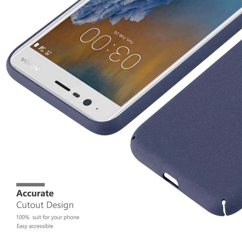 Cadorabo Hülle kompatibel mit Nokia 3 2017 Hard Case Schutzhülle in Frosted Optik gegen Kratzer und Stöße