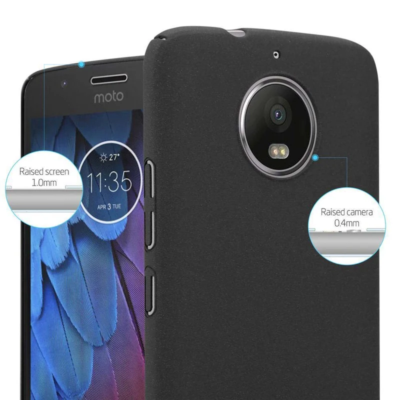 Cadorabo Hülle kompatibel mit Motorola MOTO G5S Hard Case Schutzhülle in Frosted Optik gegen Kratzer und Stöße