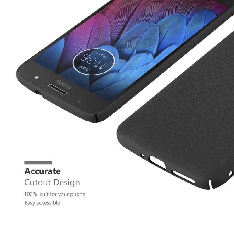 Cadorabo Hülle kompatibel mit Motorola MOTO G5S Hard Case Schutzhülle in Frosted Optik gegen Kratzer und Stöße