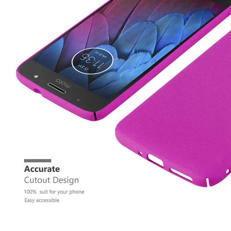 Cadorabo Hülle kompatibel mit Motorola MOTO G5S Hard Case Schutzhülle in Frosted Optik gegen Kratzer und Stöße
