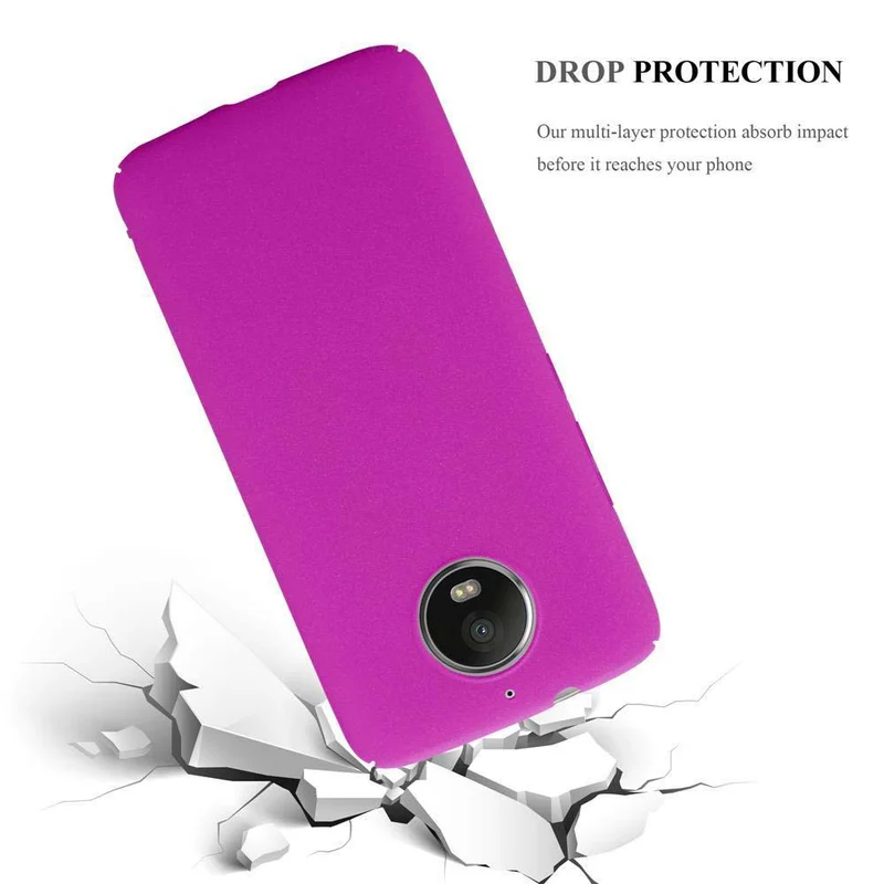 Cadorabo Hülle kompatibel mit Motorola MOTO G5S Hard Case Schutzhülle in Frosted Optik gegen Kratzer und Stöße