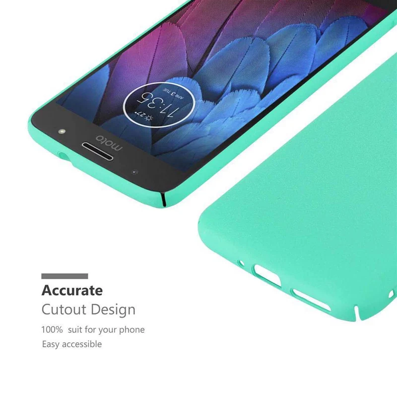 Cadorabo Hülle kompatibel mit Motorola MOTO G5S Hard Case Schutzhülle in Frosted Optik gegen Kratzer und Stöße