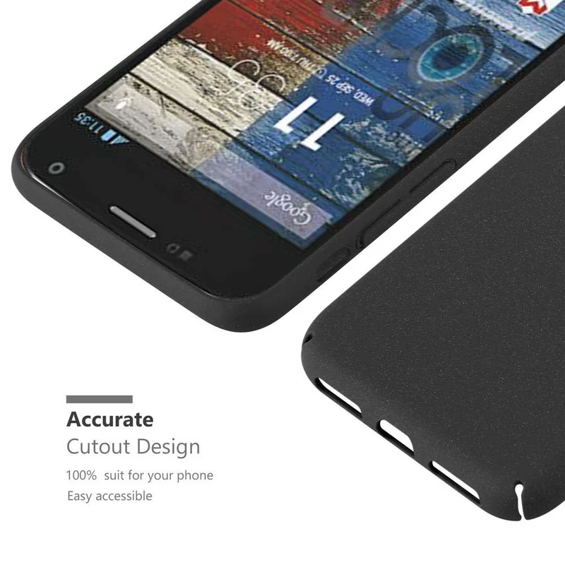 Cadorabo Hülle kompatibel mit Motorola MOTO G2 Hard Case Schutzhülle in Frosted Optik gegen Kratzer und Stöße