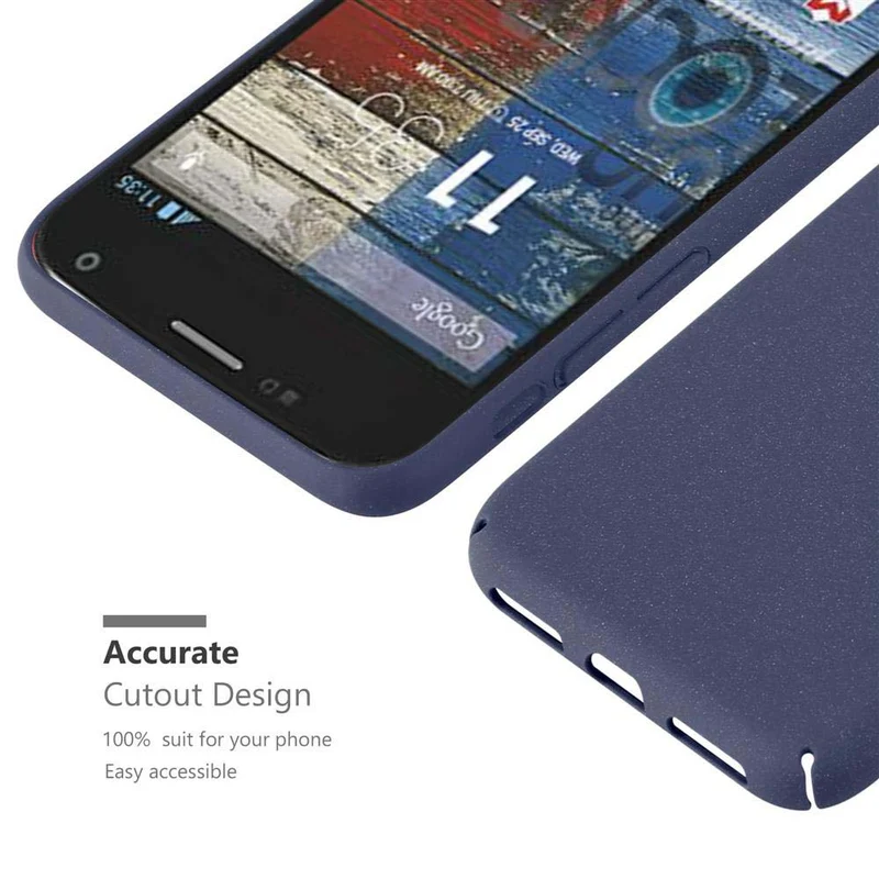 Cadorabo Hülle kompatibel mit Motorola MOTO G2 Hard Case Schutzhülle in Frosted Optik gegen Kratzer und Stöße