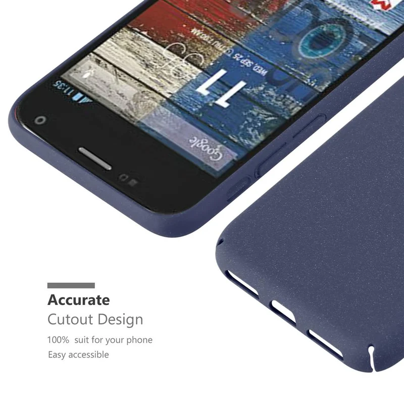 Cadorabo Hülle kompatibel mit Motorola MOTO G2 Hard Case Schutzhülle in Frosted Optik gegen Kratzer und Stöße