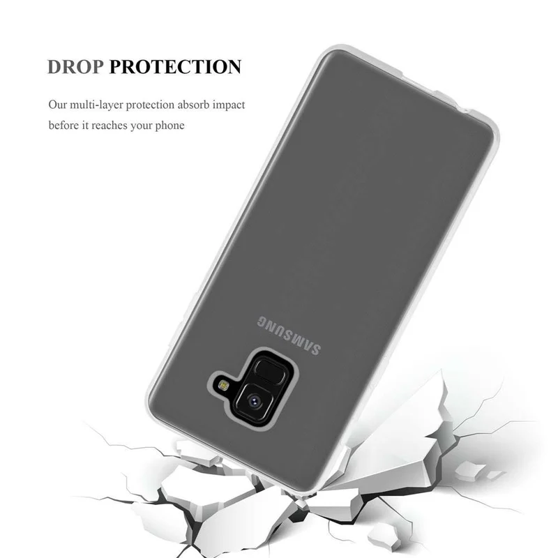 Cadorabo Hülle kompatibel mit Samsung Galaxy A8 2018 Schutzhülle aus flexiblem TPU Silikon
