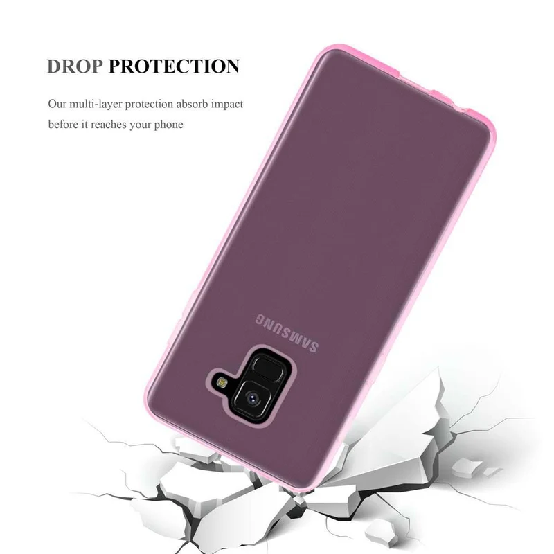 Cadorabo Hülle kompatibel mit Samsung Galaxy A8 2018 Schutzhülle aus flexiblem TPU Silikon