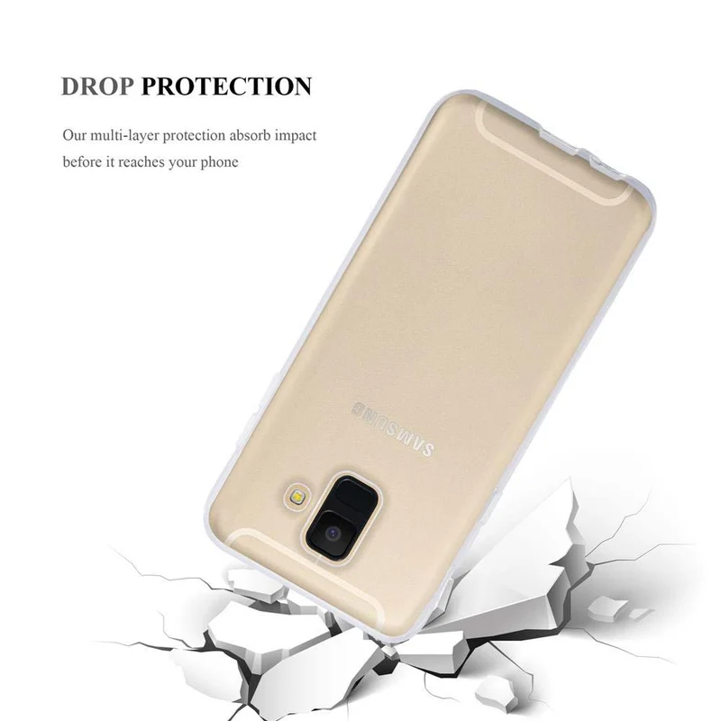 Cadorabo Hülle kompatibel mit Samsung Galaxy A6 2018 Schutzhülle aus flexiblem TPU Silikon