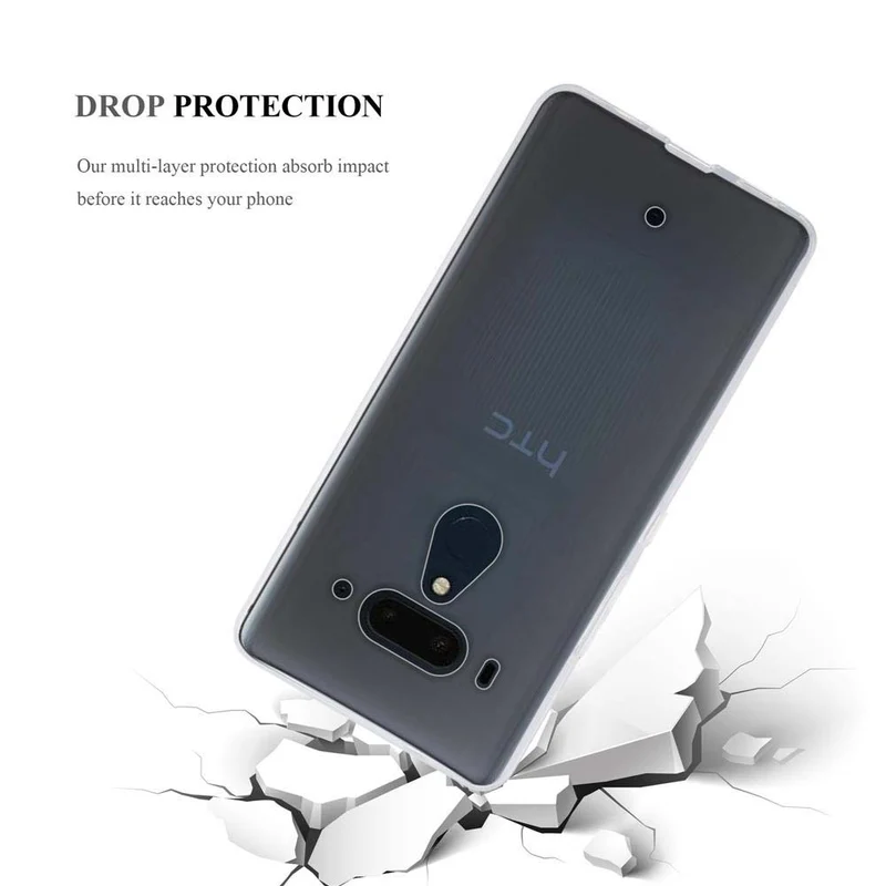 Cadorabo Hülle kompatibel mit HTC U12 PLUS Schutzhülle aus flexiblem TPU Silikon