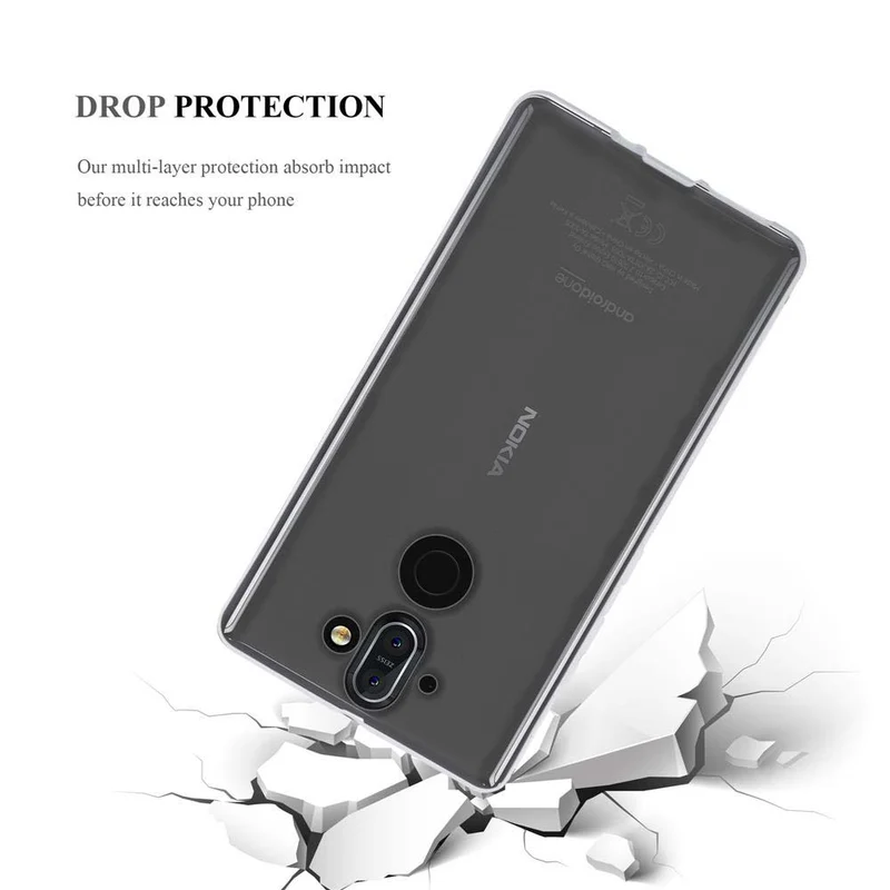 Cadorabo Hülle kompatibel mit Nokia 8 Sirocco Schutzhülle aus flexiblem TPU Silikon