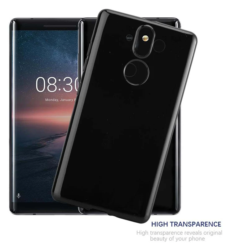 Cadorabo Hülle kompatibel mit Nokia 8 Sirocco Schutzhülle aus flexiblem TPU Silikon