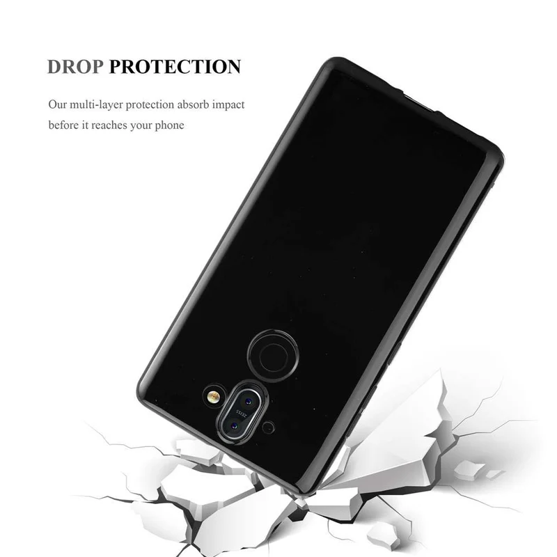 Cadorabo Hülle kompatibel mit Nokia 8 Sirocco Schutzhülle aus flexiblem TPU Silikon