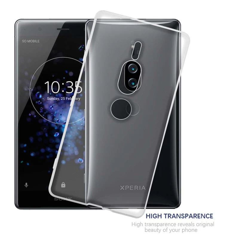 Cadorabo Hülle kompatibel mit Sony Xperia XZ2 PREMIUM Schutzhülle aus flexiblem TPU Silikon
