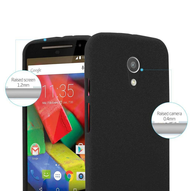 Cadorabo Hülle kompatibel mit Motorola MOTO G2 Schutzhülle aus flexiblem TPU Silikon