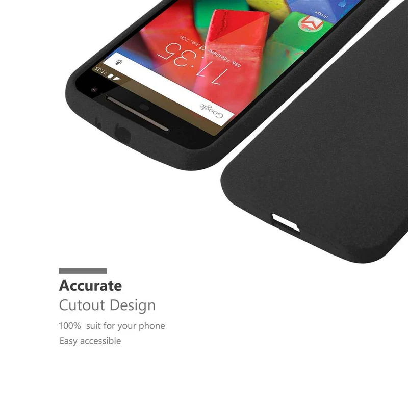 Cadorabo Hülle kompatibel mit Motorola MOTO G2 Schutzhülle aus flexiblem TPU Silikon