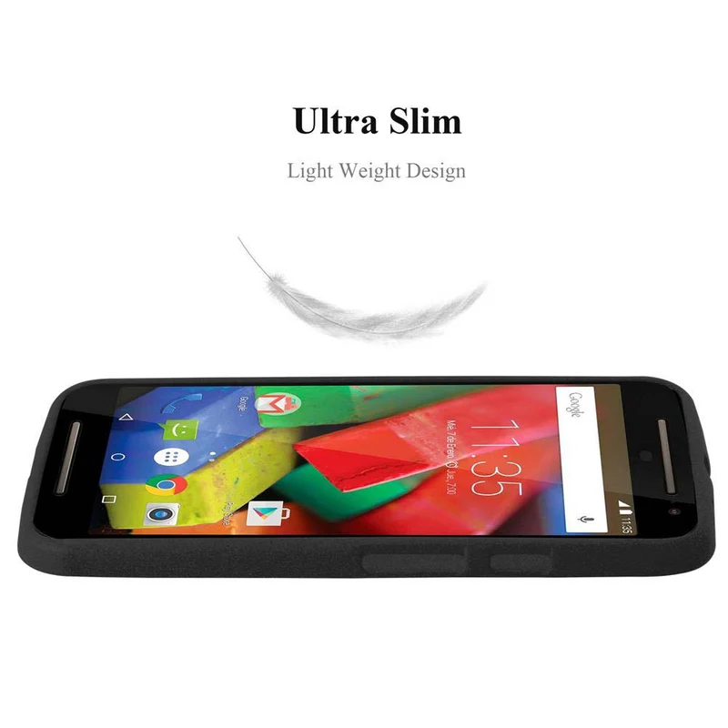 Cadorabo Hülle kompatibel mit Motorola MOTO G2 Schutzhülle aus flexiblem TPU Silikon