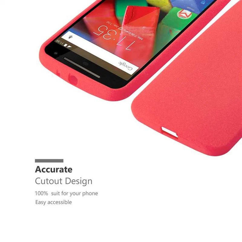 Cadorabo Hülle kompatibel mit Motorola MOTO G2 Schutzhülle aus flexiblem TPU Silikon