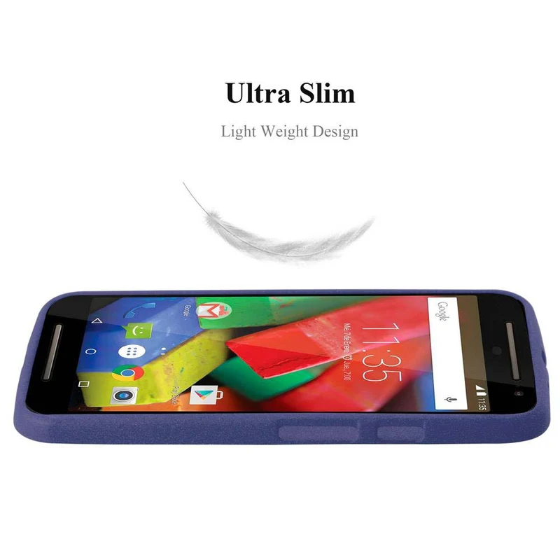 Cadorabo Hülle kompatibel mit Motorola MOTO G2 Schutzhülle aus flexiblem TPU Silikon