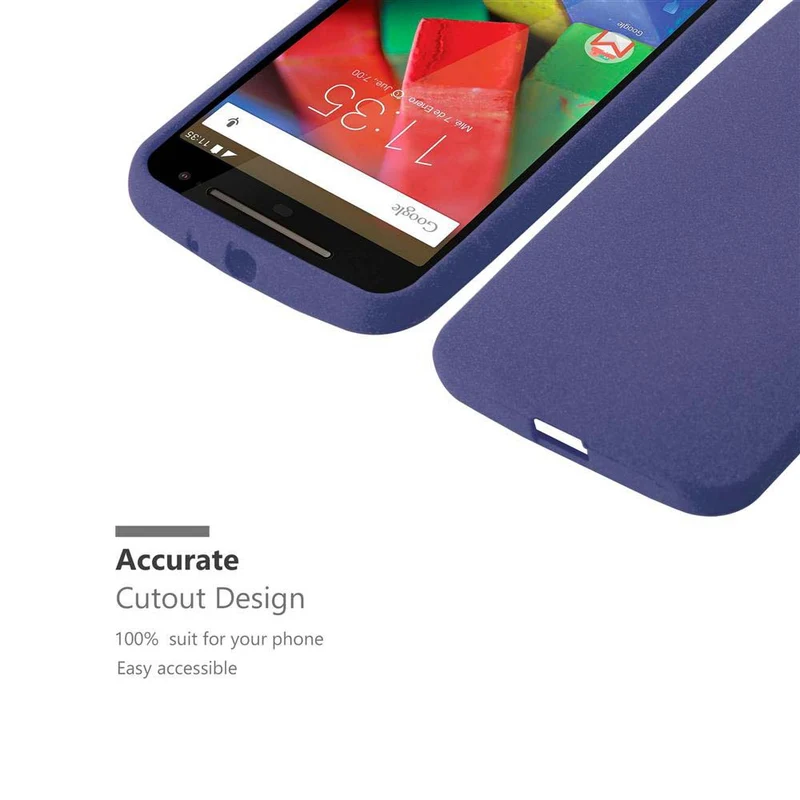 Cadorabo Hülle kompatibel mit Motorola MOTO G2 Schutzhülle aus flexiblem TPU Silikon